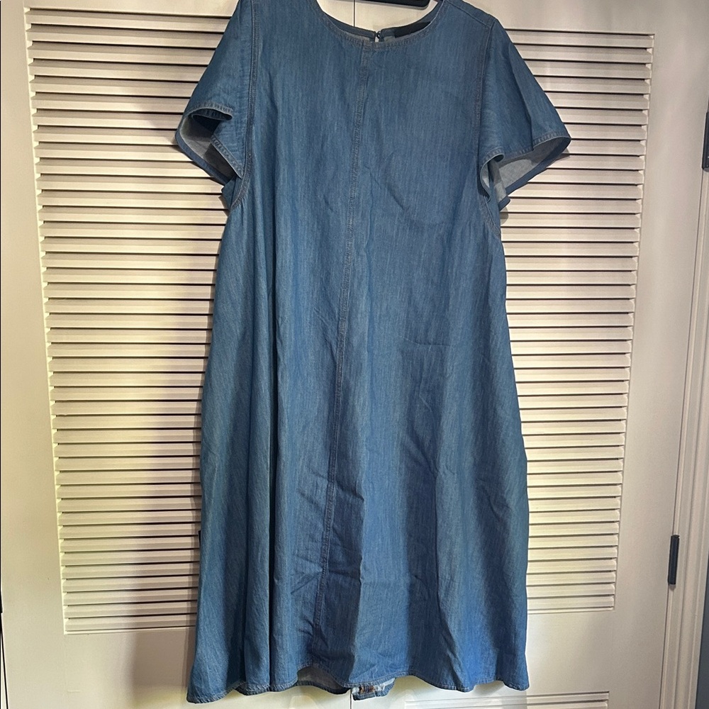 Lane Bryant Blue Midi Denim Dress a line NWT 18